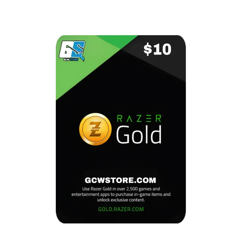 Razer Gold 10 USD - Razer Key - GLOBAL GLOBAL — Razer Gold redeem code at GCW Store