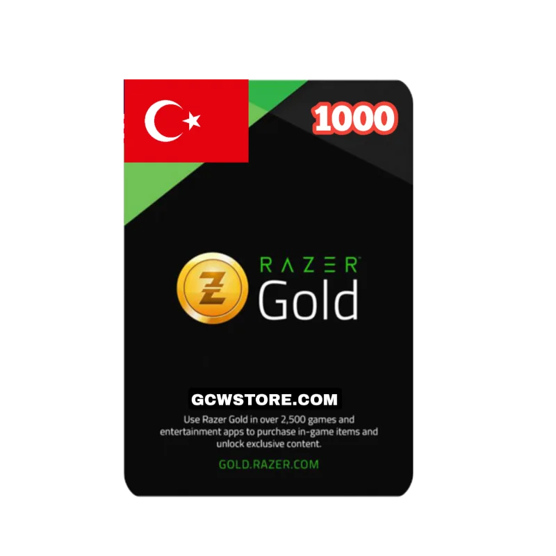 Razer Gold TL 1000 TRY KEY (TURKEY) Gift Card TURKEY — Razer Gold redeem code at GCW Store